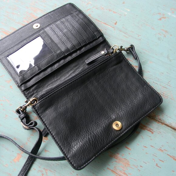 BLACK SMALL QUAGGA GENUINE LEATHER CROSSBODY HANDBAG - Picture 4 of 7